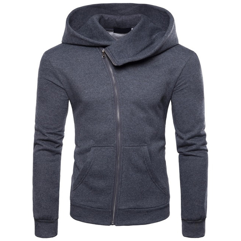 Slim Fit Curved Zipper Hoodies