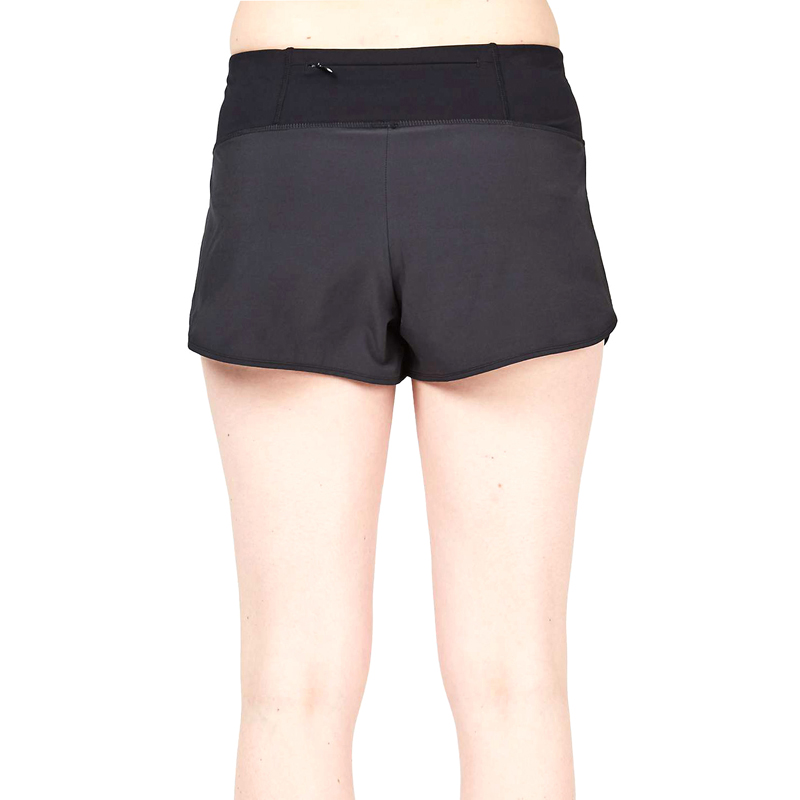 Black Ribbed Running Shorts
